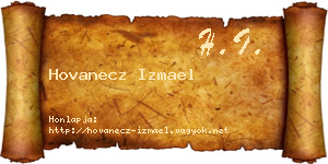 Hovanecz Izmael névjegykártya